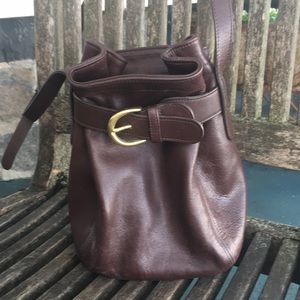 COACH C7H-4156 Small Chocolate Leather Bucket Bag